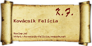 Kovácsik Felícia névjegykártya